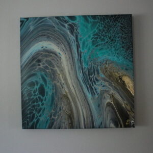 Seventy Three Teal Canyon 20X20 Acrylic Varnished