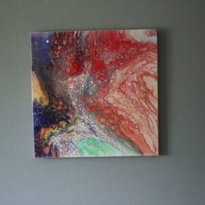 Seventy Four Skittles in Water 20X20 Acrylic Varnished